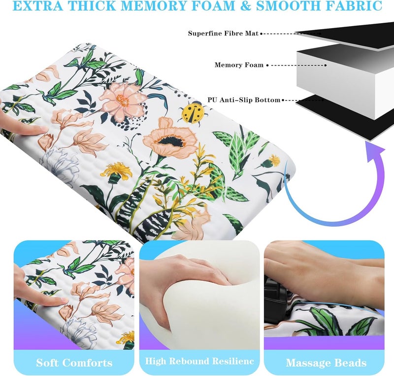 KEPUTAIER Computer Keyboard Stand with Wrist Rest, Ergonomic Tilted Keyboard Holder - Keyboard Riser with Wrist Pad - Keyboard Tray Support for Office Home - Wild Grass - Image 5